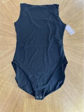 NEW Auden Women's Luxe Stretch Tank Bikini Bodysuit Black Soft XL